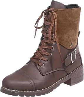 AMDBEL Mid Calf Boots for Women Fall Boots for Women 2024 Vintage Square Toe Riding Boots Zipper Booties Ladies Shoes