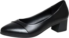 Casual Shoes Heel Women's Slip-on Shoes Pointed Toe Comfortable Fashion Thick Women's Casual Shoe Women Dress Heels