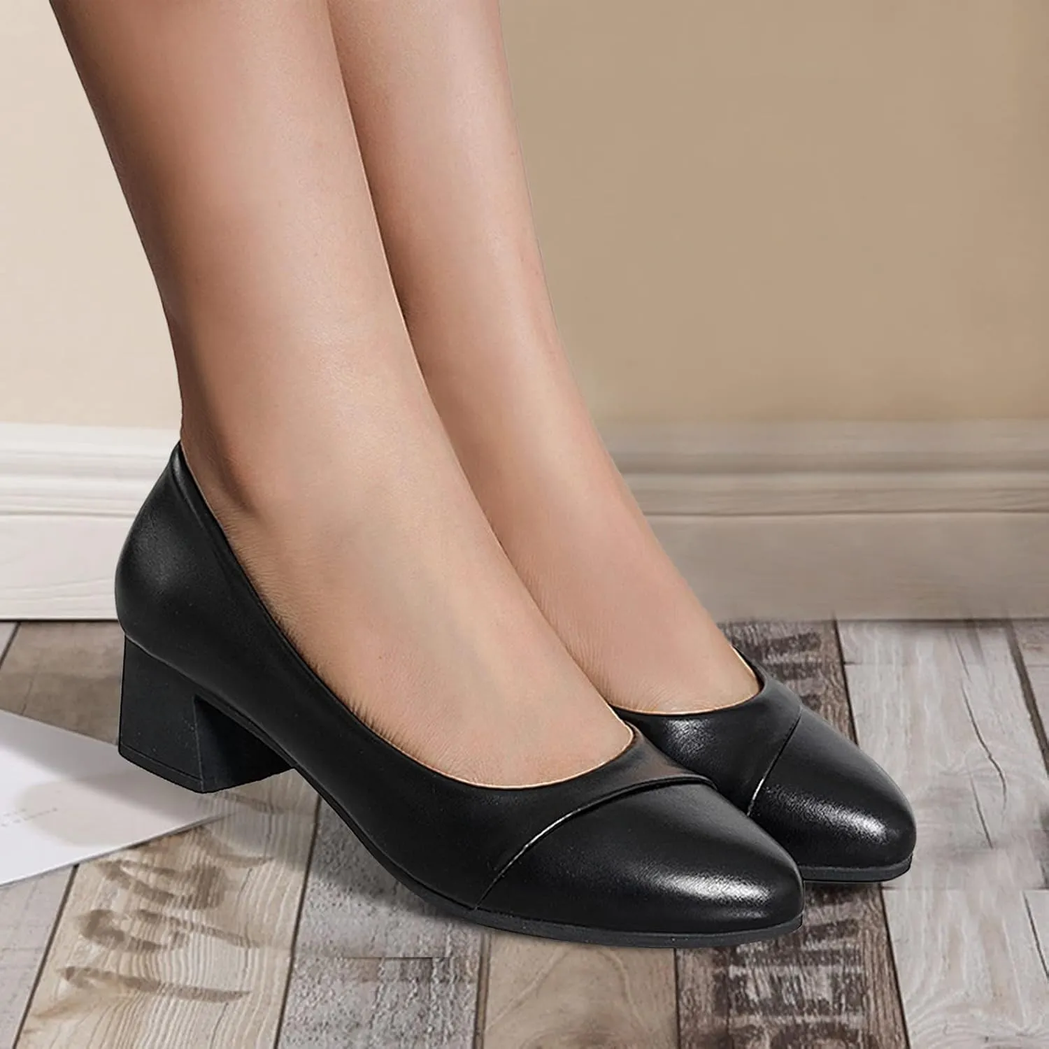 Casual Shoes Heel Women's Slip-on Shoes Pointed Toe Comfortable Fashion Thick Women's Casual Shoe Women Dress Heels