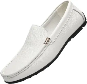 Classic Mens Leather Dress Shoes Fashion Business Slip-On Oxfords Genuine Leather Low Loafers for Men