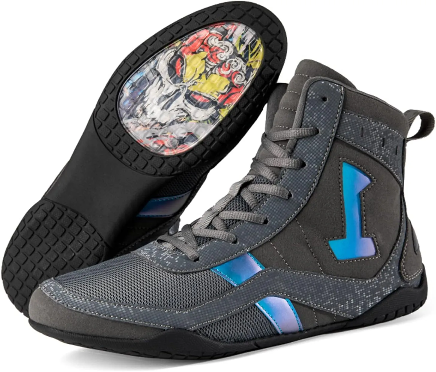 Cmadolrs Men's and Women's high top Wrestling Boxing Shoes Anti-Skid Fighting Training Competition Sports Shoes Sports Casual Shoes Gymnastics Boots