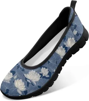 Doojoayie Art Casual Slip On Shoes for Ladies Flat Shoes Comfort for Dalil Casual
