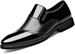 Formal Shoes for Men Lace Up Round Toe Genuine Leather Shoes Genuine Leather Dress Formal Shoes for Men Classic Patent Leather Shoes for Men