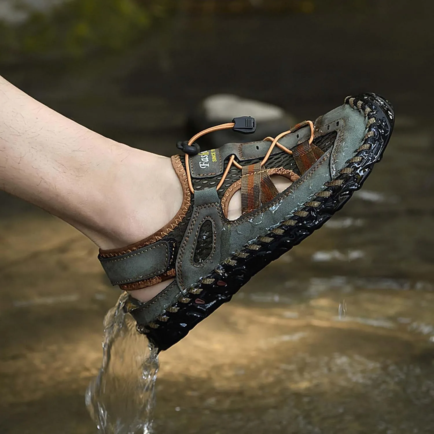 GeRRiT Mens Outdoor Casual Sandals Slippers Lightweight Anti-slip Sports Water Water Shoes Breathable Men's Sandals Fashion Hundred Sports Walking Shoes