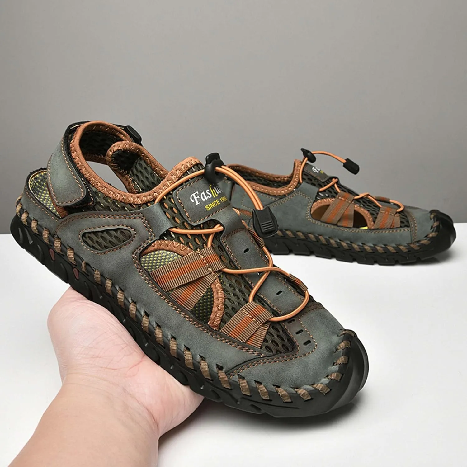 GeRRiT Mens Outdoor Casual Sandals Slippers Lightweight Anti-slip Sports Water Water Shoes Breathable Men's Sandals Fashion Hundred Sports Walking Shoes