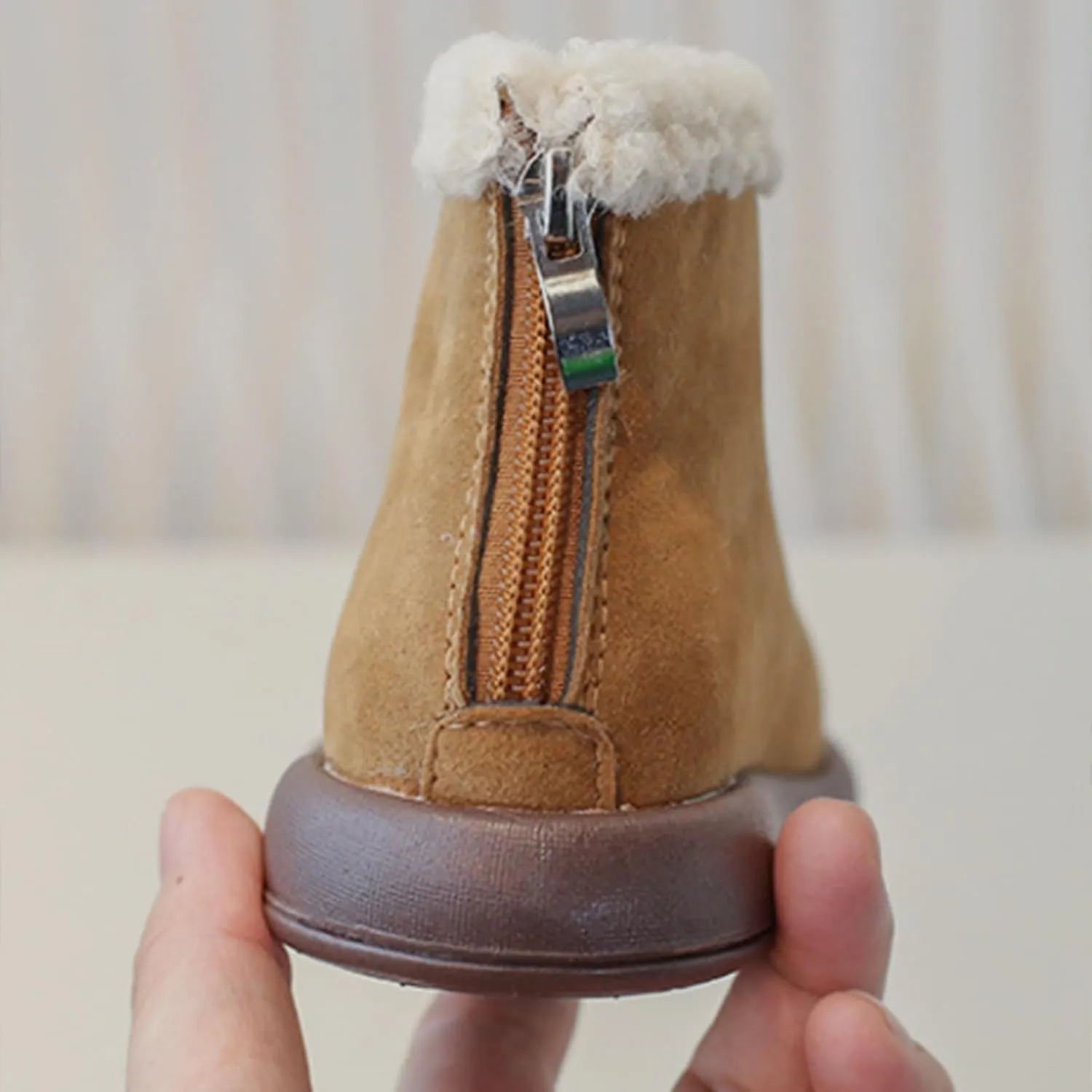 Girls Fuzzy Warm Winter Short Ankle Boots with Furry Faux Fr ining Booties Shoes for Toddler Tall Toddler Boots
