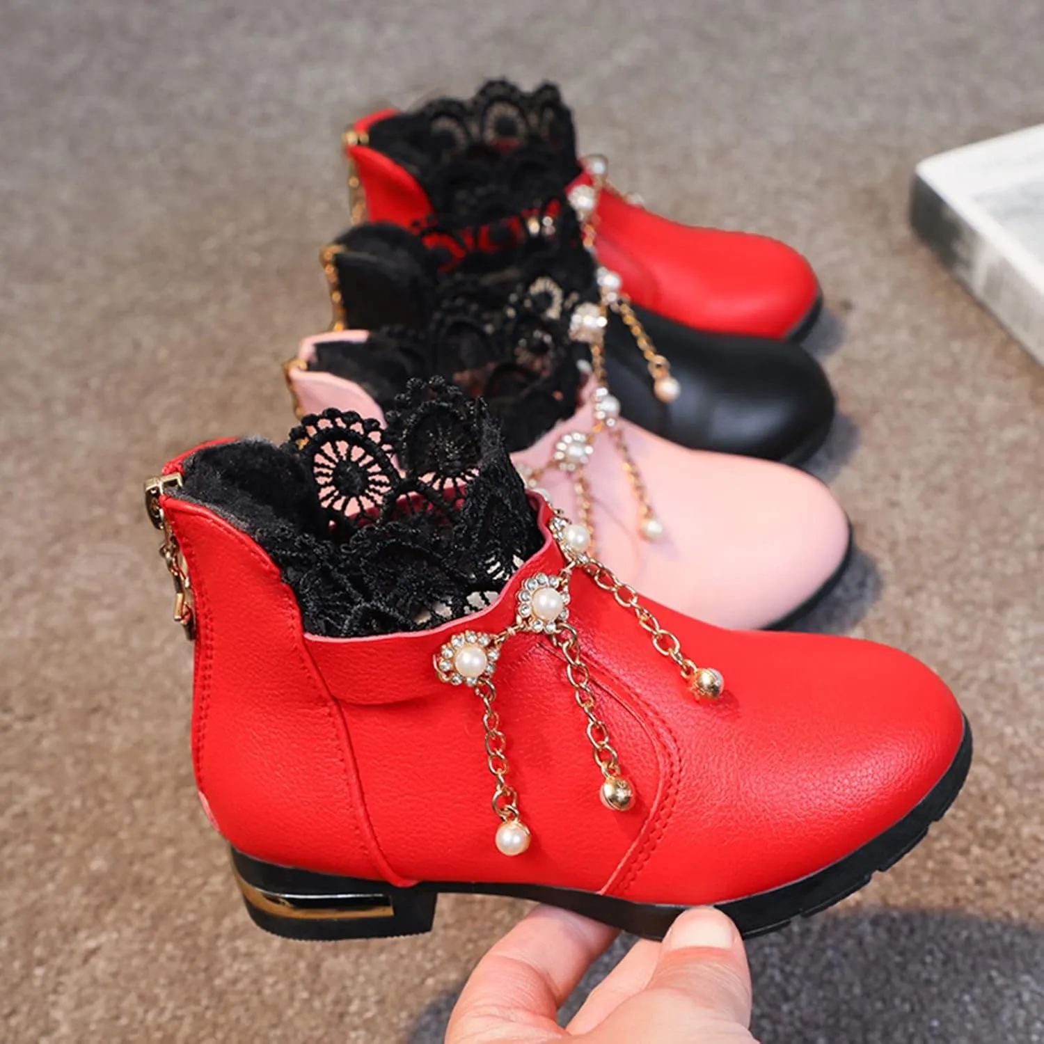 Girls Shoes Fashion Flower Short Boots Non Slip Breathable Boots Girls Shoes Ankle Boots for Rain Boots Girl Toddler 6