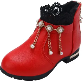 Girls Shoes Fashion Flower Short Boots Non Slip Breathable Boots Girls Shoes Ankle Boots for Rain Boots Girl Toddler 6
