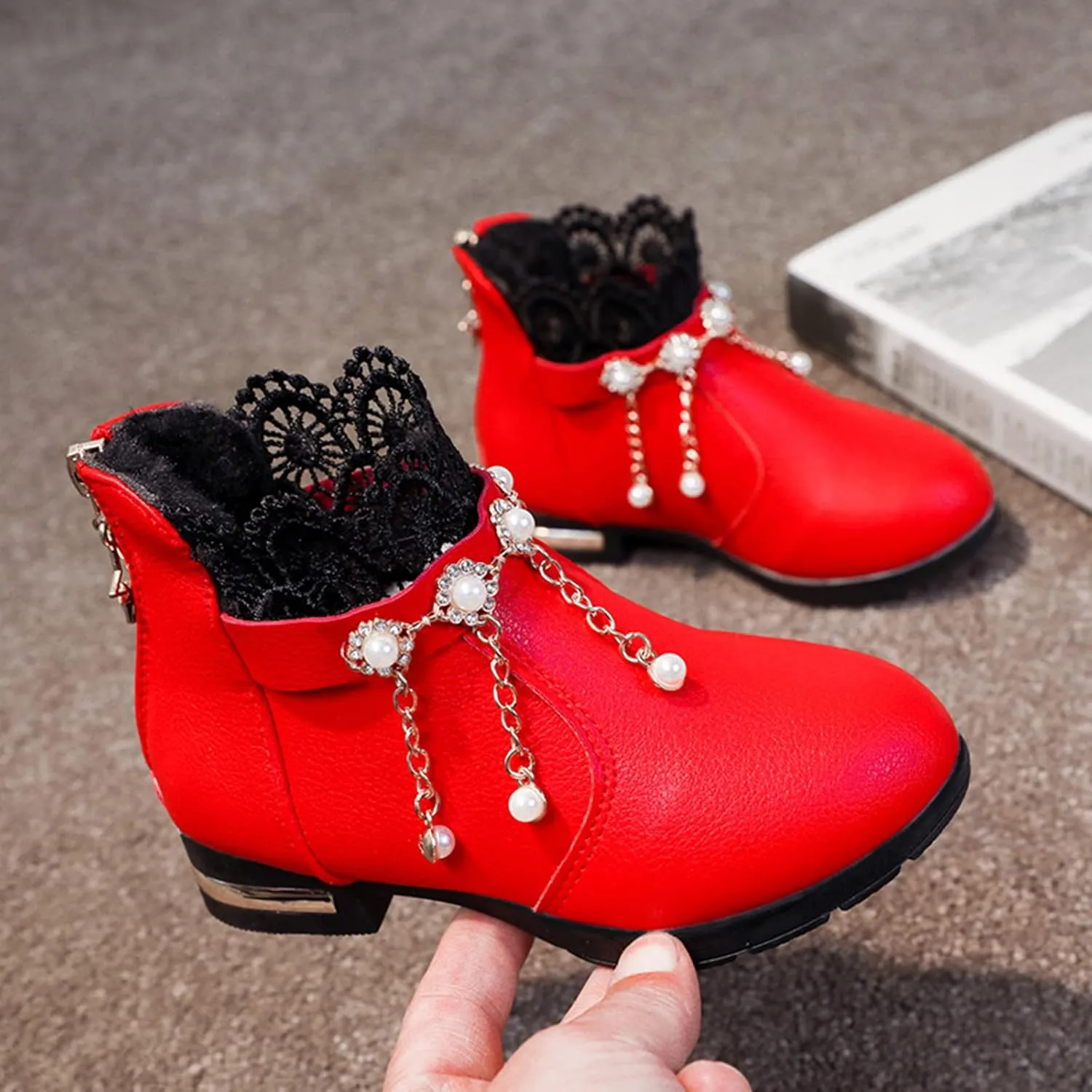 Girls Shoes Fashion Flower Short Boots Non Slip Breathable Boots Girls Shoes Ankle Boots for Rain Boots Girl Toddler 6