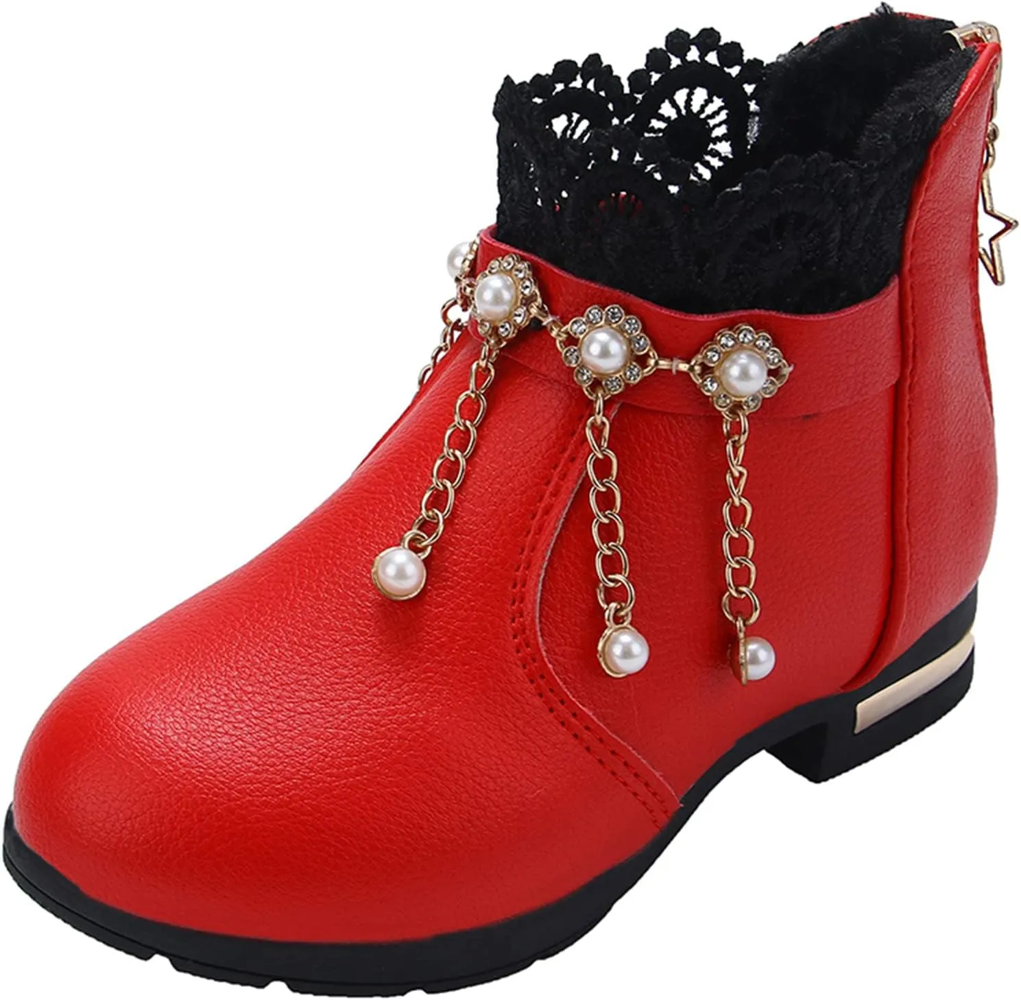 Girls Shoes Fashion Flower Short Boots Non Slip Breathable Boots Girls Shoes Ankle Boots for Rain Boots Girl Toddler 6