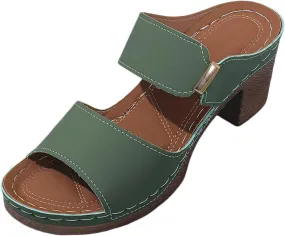 Heeled Sandals for Women Comfortable Orthopedic Slides Sandals Open Toe Low Heel Wedge Slippers Dressy Casual Work Sandal for Women Office Breathable Dress Shoes