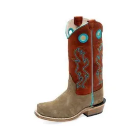 Kid's Old West Tan Roughout Boots 8206