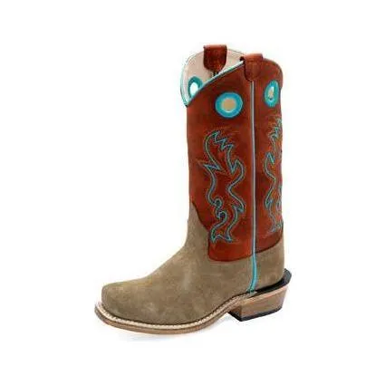 Kid's Old West Tan Roughout Boots 8206