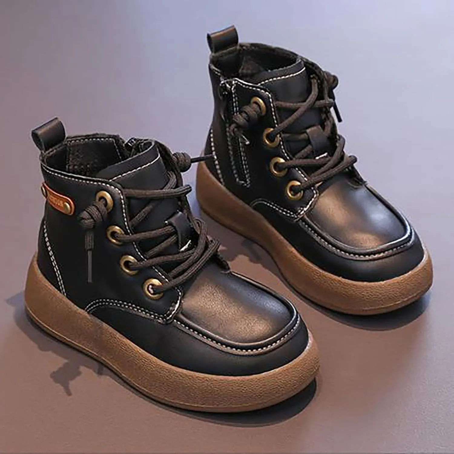 Kids School Ankle Boots for Little Child Classic Water-Proof Comfort Work Boot Unisex Rain Boots Youth Boys Size 5