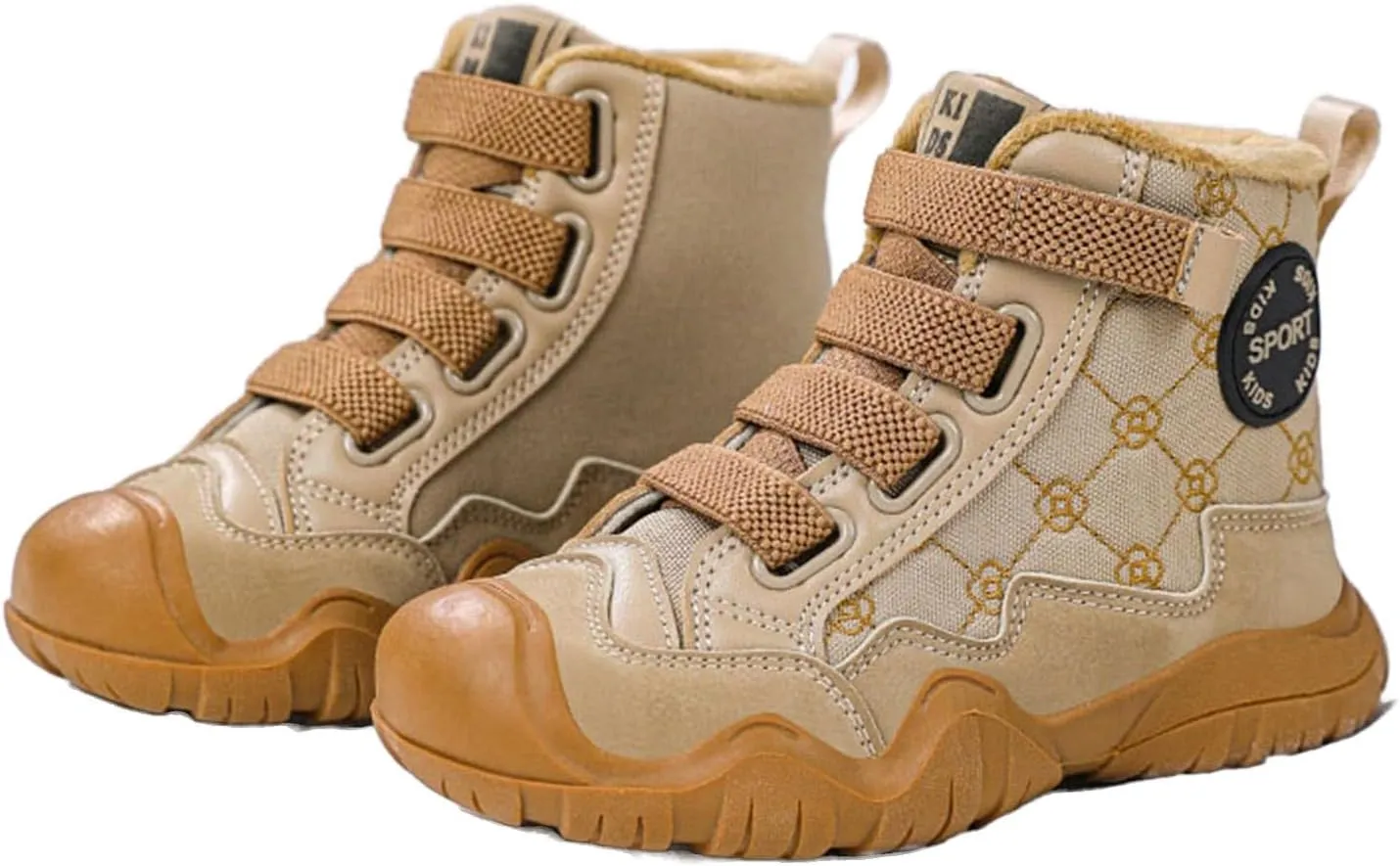 Kids Snow Boots for Girls Boys Comfy Warm Fr Lined Winter Boots Lightweight Slip On Cotton Fuzzy Running Shoes