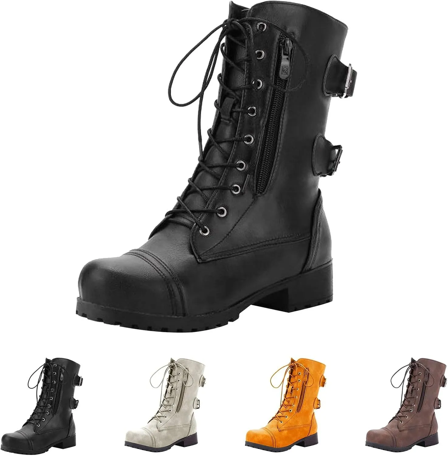 Knee High Boots for Women Wide Calf with Heel Boots Women's Lac Up Low heel Boots Women's Wide Calf Boots