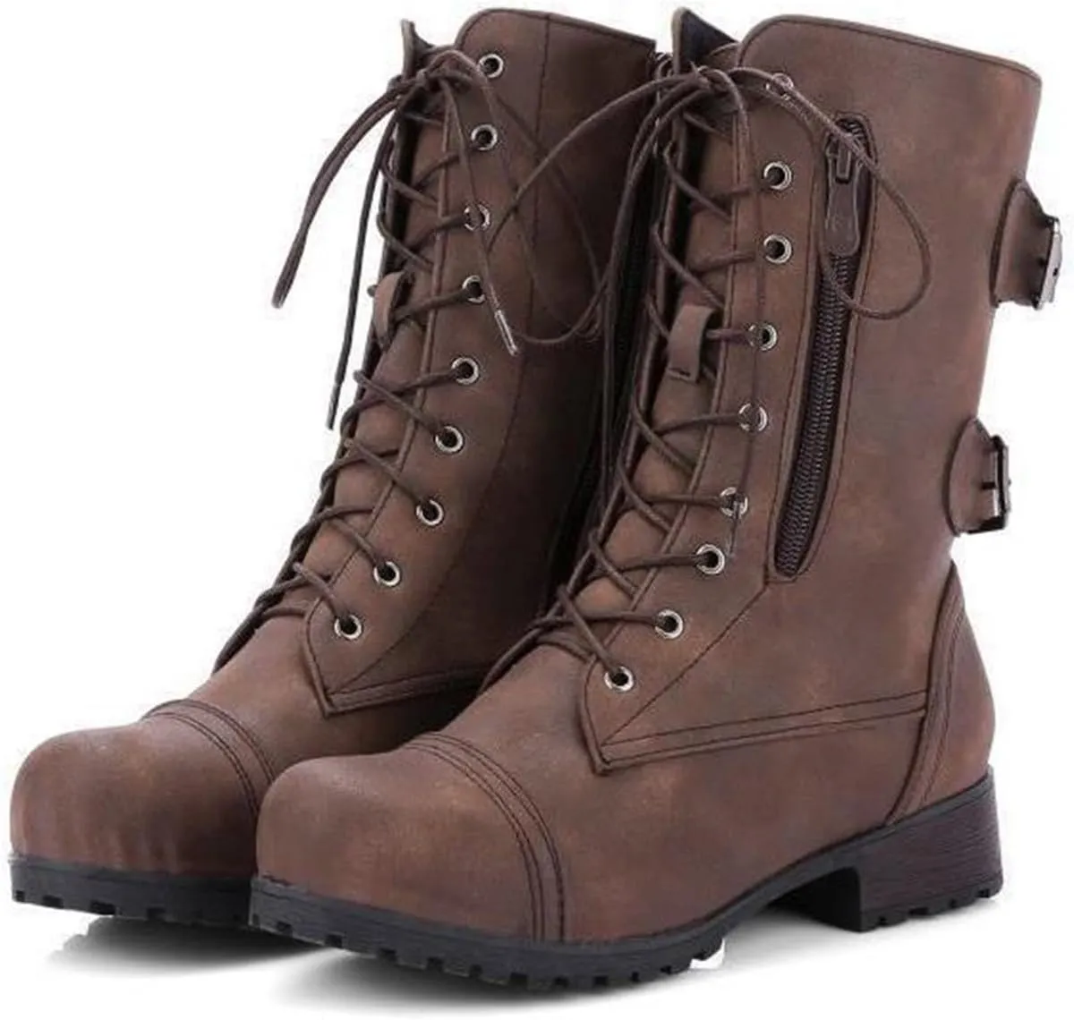 Knee High Boots for Women Wide Calf with Heel Boots Women's Lac Up Low heel Boots Women's Wide Calf Boots