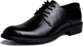 LAZIRO Genuine Leather Men's Leather Shoes Soft Toe Leather Business Casual British Formal Dress Comfortable Single Shoes Work Shoes