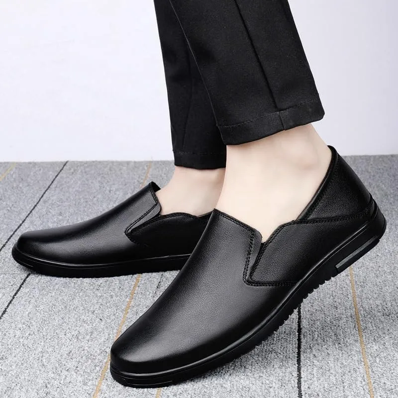 Men's Fashion Soft Moccasins, Comfortable Slip-On Casual Loafers, Leather Flats Shoes for Men, Casual Driving Shoes