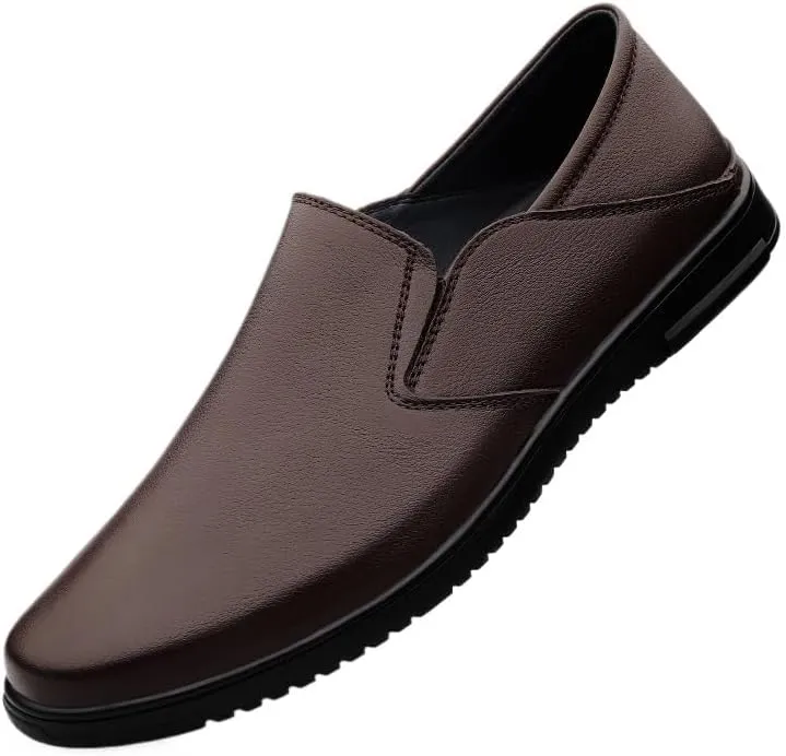 Men's Fashion Soft Moccasins, Comfortable Slip-On Casual Loafers, Leather Flats Shoes for Men, Casual Driving Shoes