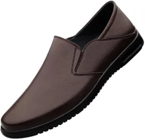 Men's Fashion Soft Moccasins, Comfortable Slip-On Casual Loafers, Leather Flats Shoes for Men, Casual Driving Shoes