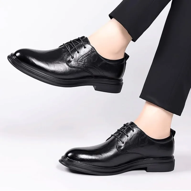 Men's Handmade Leather Modern Classic Lace up Leather Lined Perforated Dress Oxfords Shoes Men Brogue Business Shoes