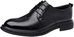 Men's Handmade Leather Modern Classic Lace up Leather Lined Perforated Dress Oxfords Shoes Men Brogue Business Shoes