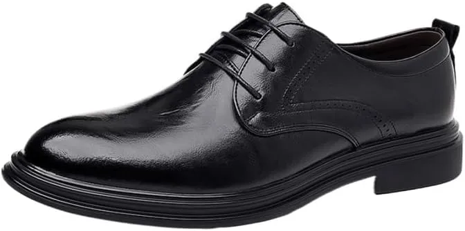 Men's Handmade Leather Modern Classic Lace up Leather Lined Perforated Dress Oxfords Shoes Men Brogue Business Shoes