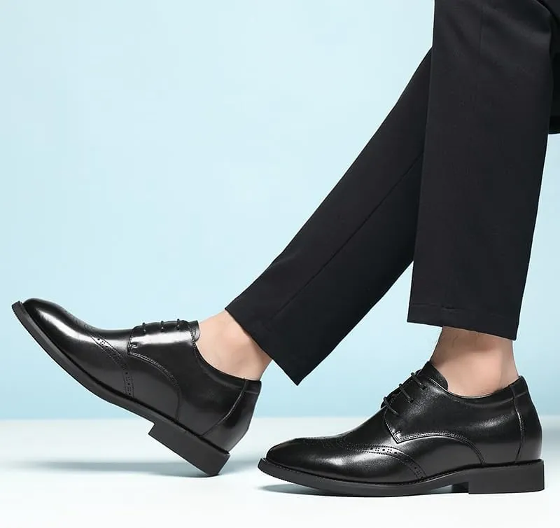 Men's Leather Dress Shoes Casual Lace-up Comfortable Lightweight Business Formal Oxfords Shoes for Men
