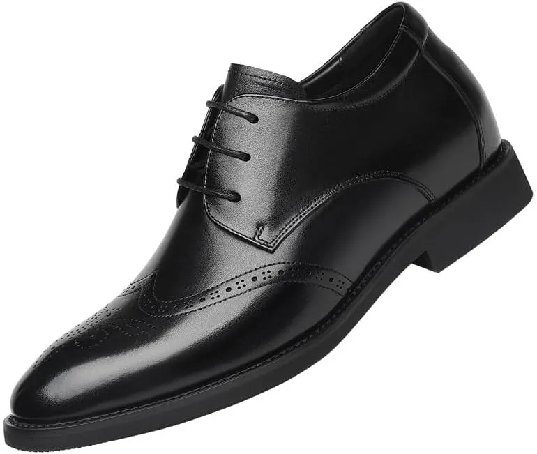 Men's Leather Dress Shoes Casual Lace-up Comfortable Lightweight Business Formal Oxfords Shoes for Men