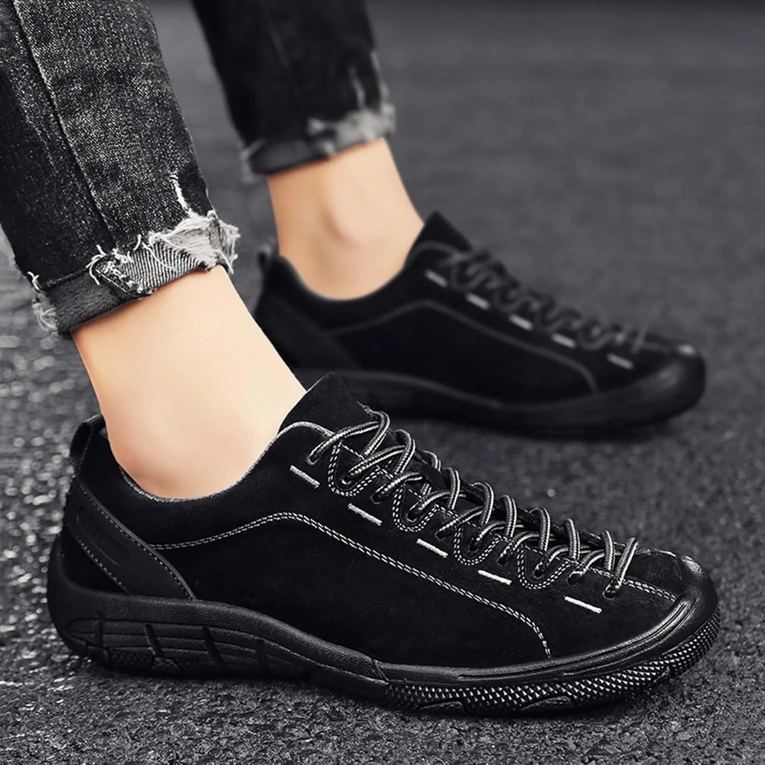 Men's Retro Casual Leather Shoes Classic Lightweight Comfortable for Driving Riding Walking Shoes, Derby Men's Business Dress Shoes Round Toe Dance Shoes