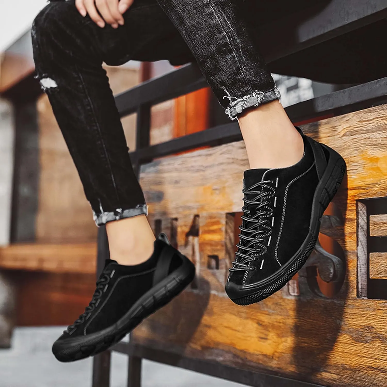Men's Retro Casual Leather Shoes Classic Lightweight Comfortable for Driving Riding Walking Shoes, Derby Men's Business Dress Shoes Round Toe Dance Shoes