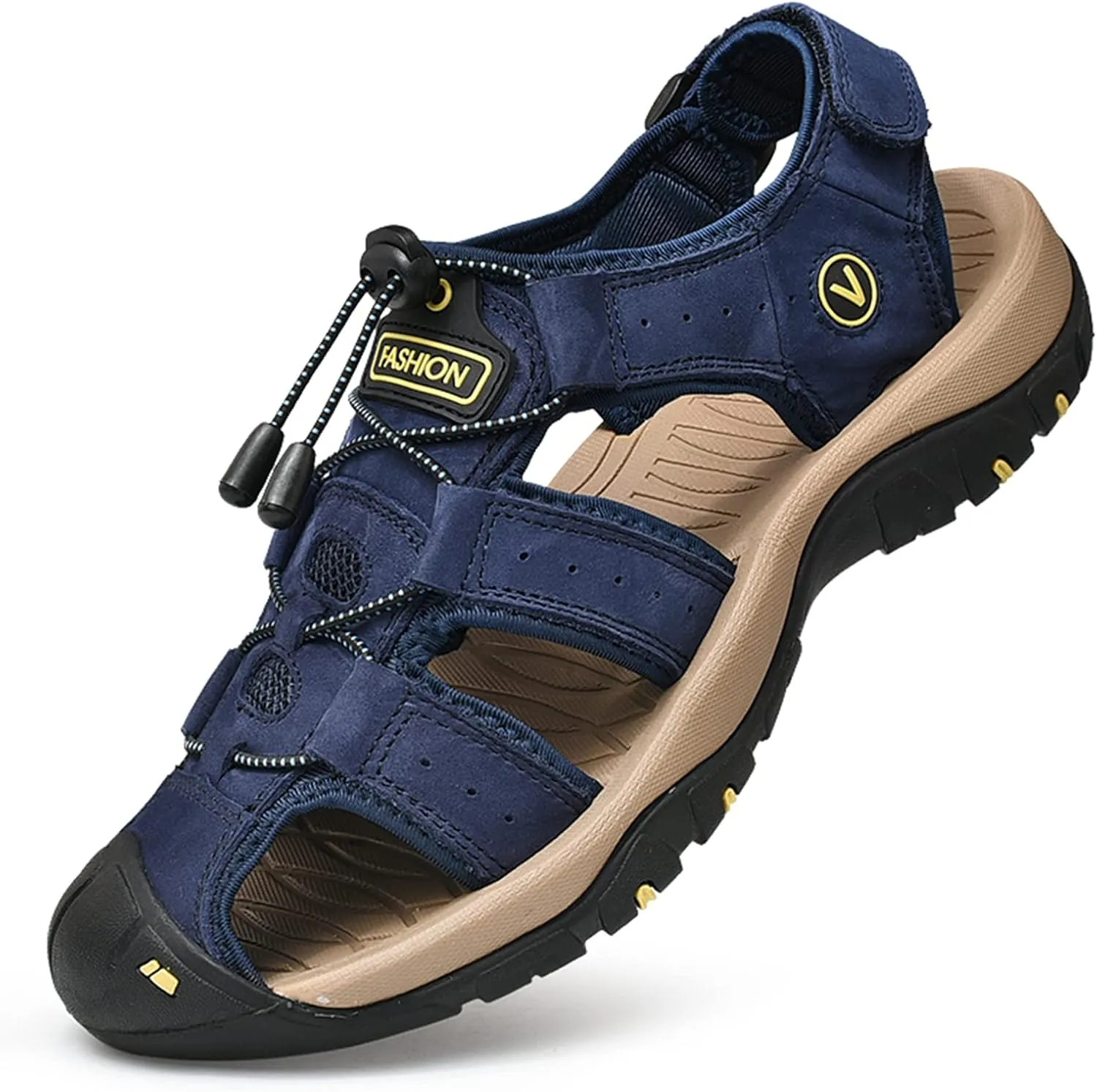 Men's sports sandals Outdoor hiking sandals Closed toe leather sports walking casual sandals Water shoes