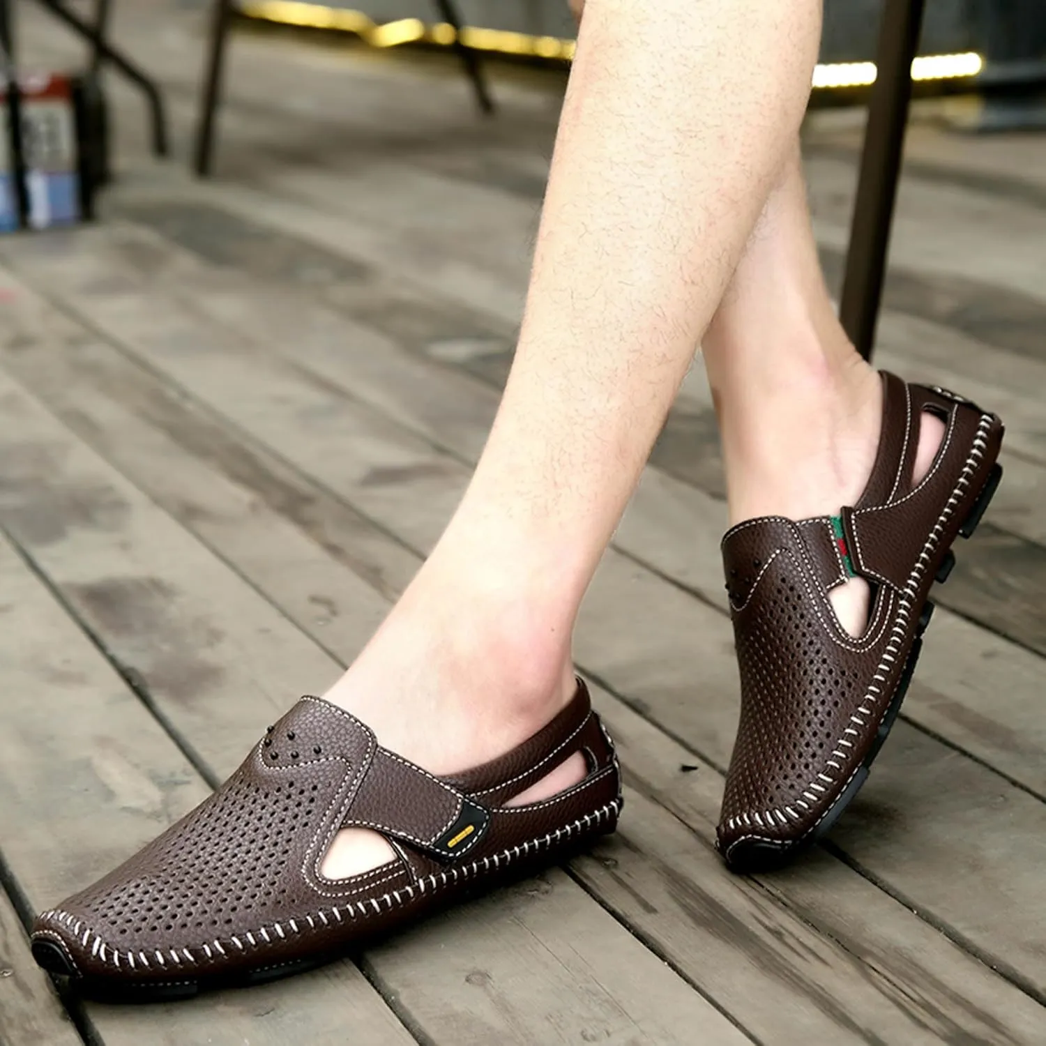 Men's Summer Retro Cycling Shoes, Easy to Maintain Non Slip Breathable Shoes, Swimming Pool Sports Shoes Sandals, Arched Beach Sports Shoes, Non Slip Garden Sandals