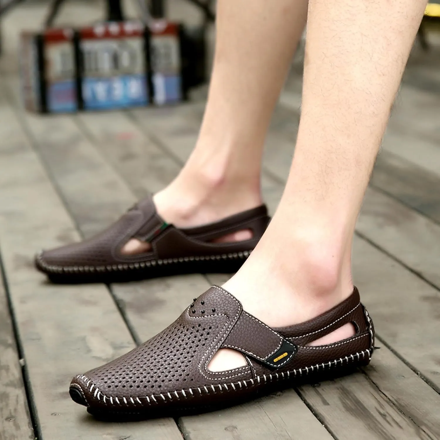 Men's Summer Retro Cycling Shoes, Easy to Maintain Non Slip Breathable Shoes, Swimming Pool Sports Shoes Sandals, Arched Beach Sports Shoes, Non Slip Garden Sandals