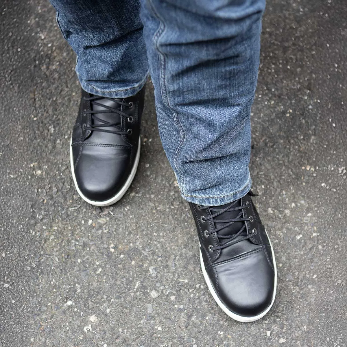 Milwaukee Leather MBM9004WP Men's Waterproof Black Leather Motorcycle Reinforced Street Riding Shoes w/Ankle Support - 13