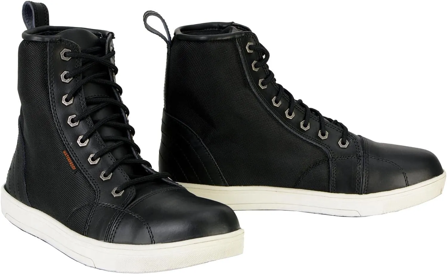 Milwaukee Leather MBM9004WP Men's Waterproof Black Leather Motorcycle Reinforced Street Riding Shoes w/Ankle Support - 13