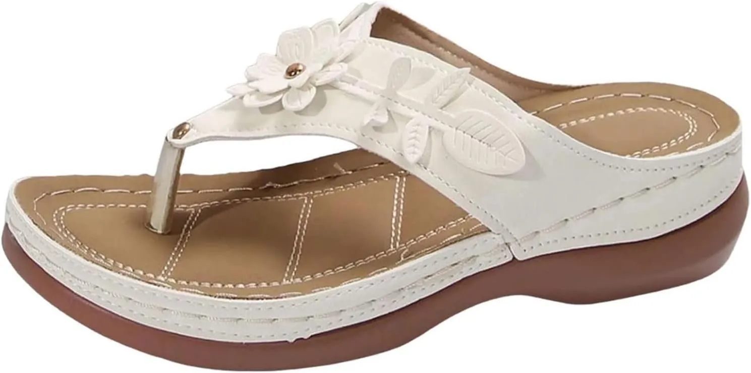 Orthopedic Sandals for Women Arch Support Flip Flops Open Toe Slippers Platform Wedge Sandals Walking Shoes
