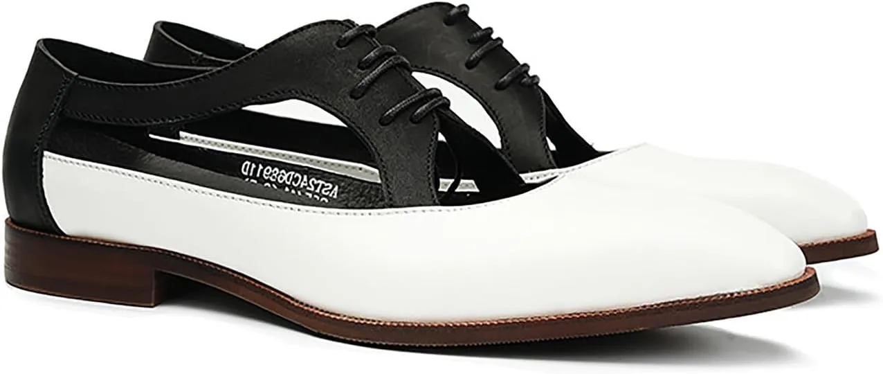 Santimon Mens Sandals Formal Dress Oxfords Business Casual Fashion Breathable Lace Up Leather Summer Shoes for Men