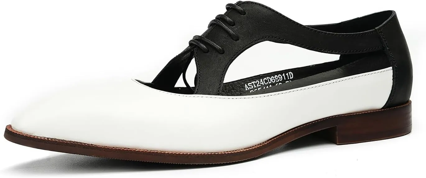 Santimon Mens Sandals Formal Dress Oxfords Business Casual Fashion Breathable Lace Up Leather Summer Shoes for Men