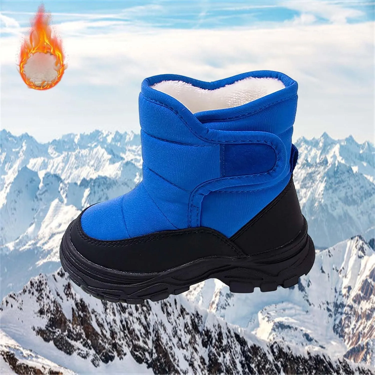 Winter Ankle Boots for Kids Boys Anti Slip Comfort Warm Lined Casual Outdoor Sports Shoes Snow Boots for Kids Size 4