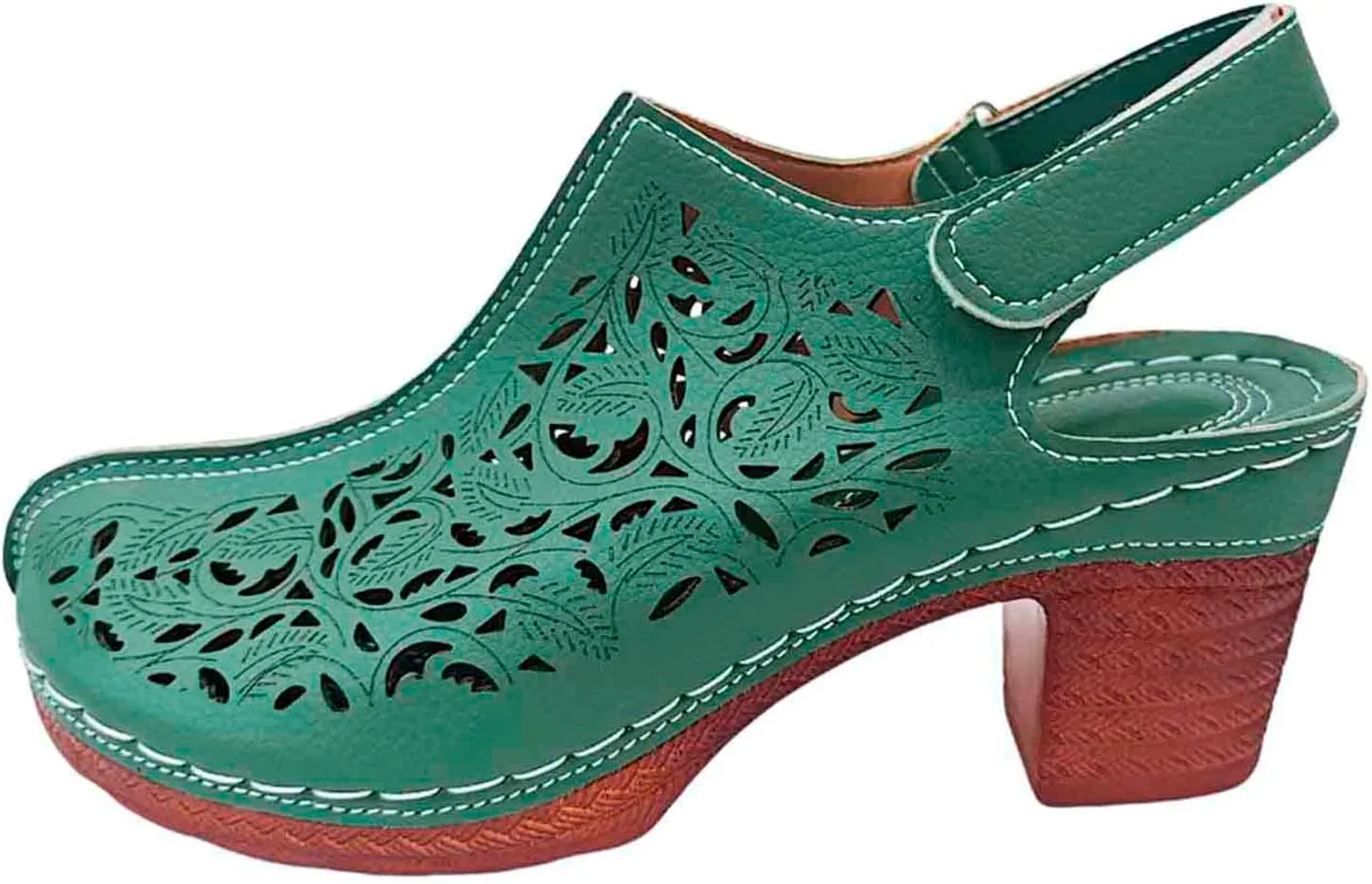 Women's Breathable Slip On Sandals with Arch Support Chunky Heel Comfortable Casual Wedge Shoes for Outdoor Beach Walking