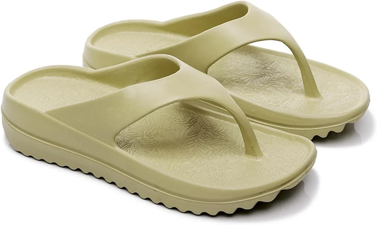 Womens Platform Flip Flops Trendy Dressy Summer Sandals Comfortable Flatform Walking Outdoor Rubber Soles Slippers